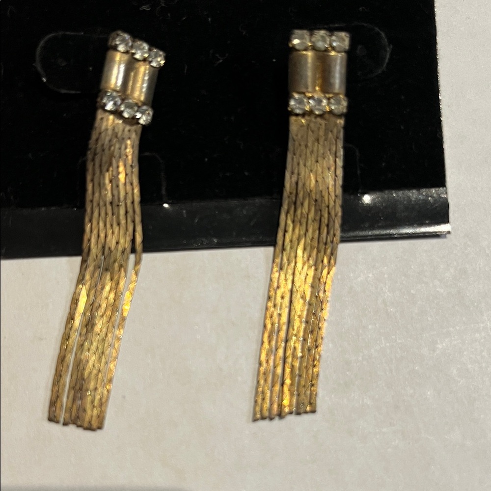 Vintage Elegant Gold Tassel Earrings